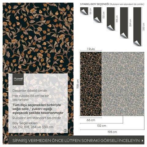 Uzak Doğu Çiçek Sanatı Kendinden Yapışkanlı Duvar Kağıdı