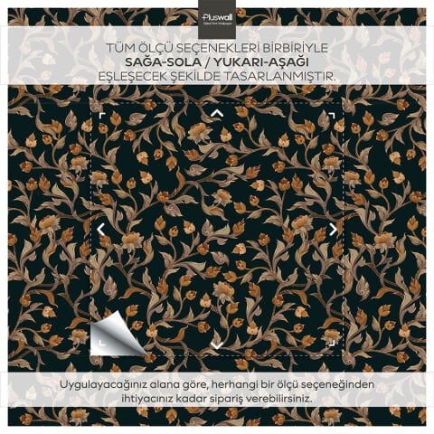 Uzak Doğu Çiçek Sanatı Kendinden Yapışkanlı Duvar Kağıdı