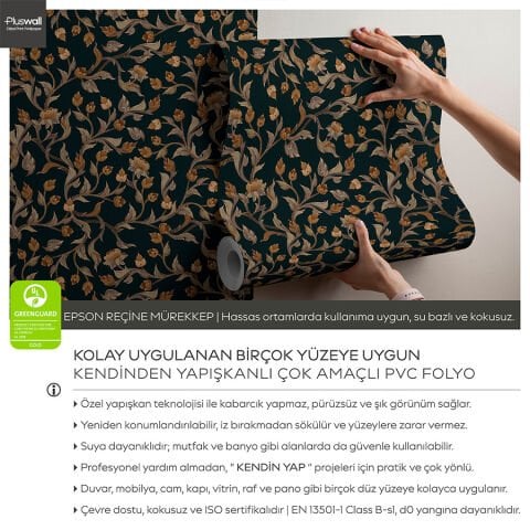 Uzak Doğu Çiçek Sanatı Kendinden Yapışkanlı Duvar Kağıdı