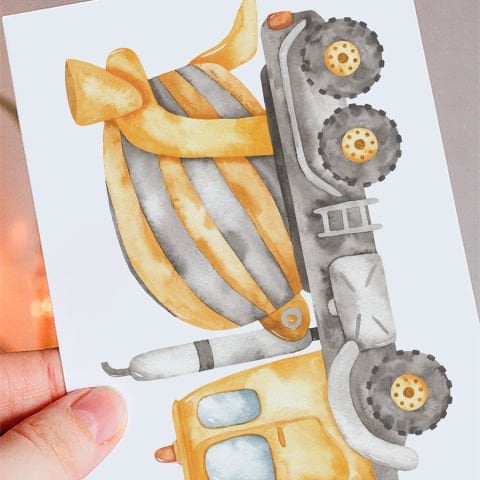 Çocuk Odası 43 Parça İş Makinaları Sticker Seti