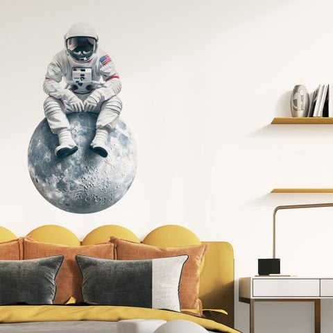 Uzay Temalı Çocuk Bebek Odası Duvar Stickeri | 35x50cm