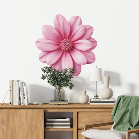 Pembe Kore Çiçeği Duvar Stickeri | 50x50cm