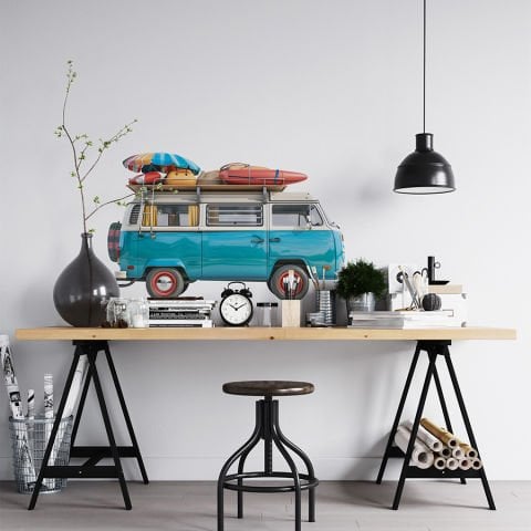 Sevimli Araba Duvar Stickeri | 32x50cm