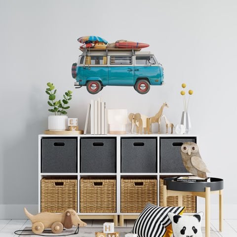 Sevimli Araba Duvar Stickeri | 32x50cm