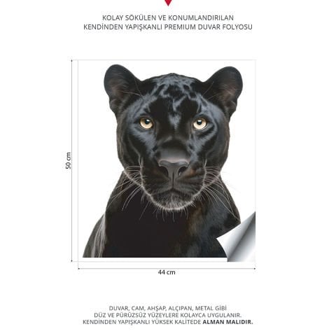 Siyah Leopar Duvar Stickeri | 44x50cm