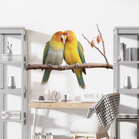 Muhabbet Kuşları Duvar Stickeri | 37x50cm