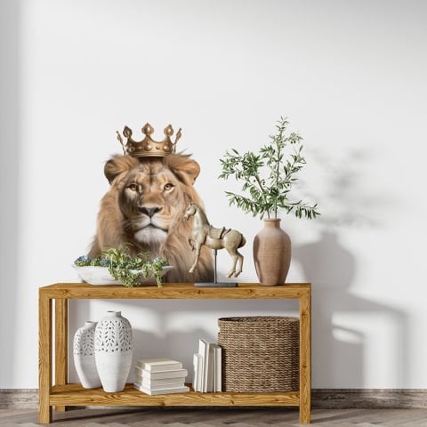 Aslan Kral Duvar Stickeri, Aslan Duvar Çıkartması | 45x50cm