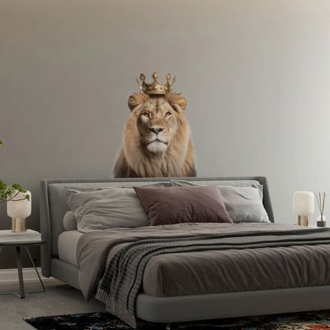 Aslan Kral Duvar Stickeri, Aslan Duvar Çıkartması | 45x50cm