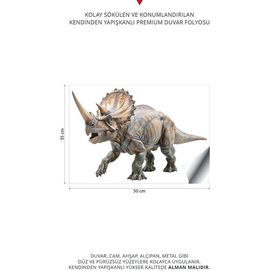 Dinazor Duvar Stickeri, Çocuk Bebek Odası Duvar Stickeri | 35x50cm