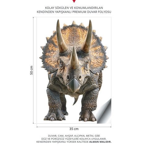 Dinazor Duvar Stickeri, Çocuk Bebek Odası Duvar Stickeri | 35x50cm