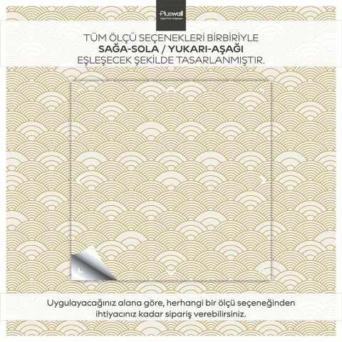 Geometrik Japon Dalgası Kendinden Yapışkanlı Duvar Kağıdı, Uzak Doğu Sanatı Duvar Kağıdı