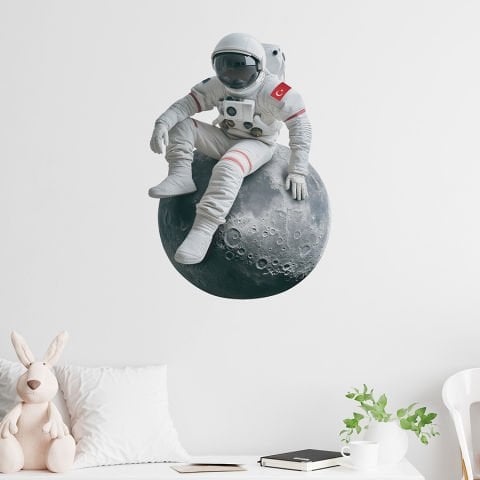Uzay Temalı Çocuk Bebek Odası Duvar Stickeri  | 35x50cm