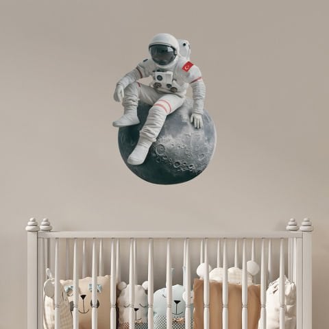 Uzay Temalı Çocuk Bebek Odası Duvar Stickeri  | 35x50cm