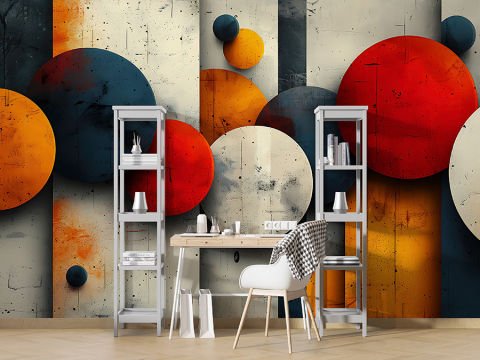 3D Görünümlü Geometrik Soyut Duvar Kağıdı, Yatak Odası Duvar Kağıdı