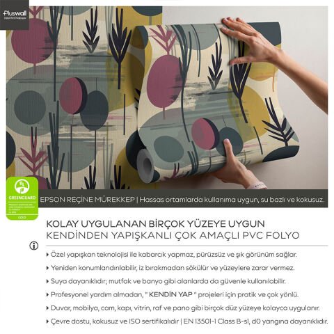 Retro Geometrik Soyut Duvar Kağıdı, Oturma Odası Kendinden Yapışkanlı Duvar Kağıdı