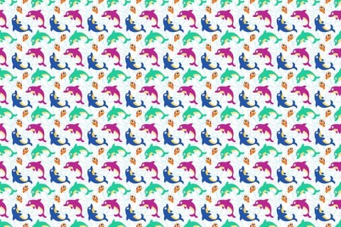 Küçük Köpek Balığı Desenli Duvar Kağıdı
