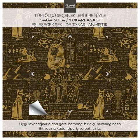 Antik Mısır Hiyeroglifler Duvar Kağıdı, Yatak Odası Kendinden Yapışkanlı Duvar Kağıdı