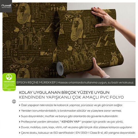 Antik Mısır Hiyeroglifler Duvar Kağıdı, Yatak Odası Kendinden Yapışkanlı Duvar Kağıdı