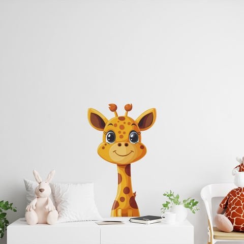 Sevimli Zürafa Duvar Stickeri | Kreş Anaokulu Duvar Stickeri | 35x50cm