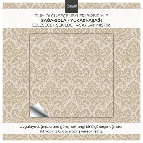 Klasik Barok Çiçek Desenli Duvar Kağıdı, Kendinden Yapışkanlı Yatak Odası Duvar Kağıdı