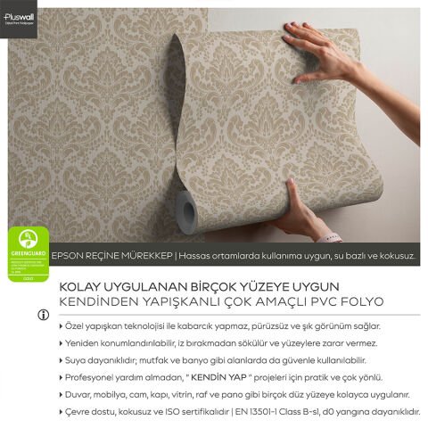 Klasik Barok Çiçek Desenli Duvar Kağıdı, Kendinden Yapışkanlı Yatak Odası Duvar Kağıdı