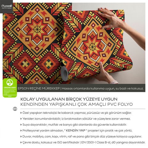 Hint Tarzı Geometrik Modern Yatak Odası Duvar Kağıdı, Kendinden Yapışkanlı Çok Amaçlı PVC Folyo