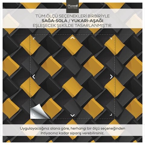 Soyut 3D Geometrik Küpler Duvar Kağıdı, Kendinden Yapışkanlı Çok Amaçlı PVC Folyo