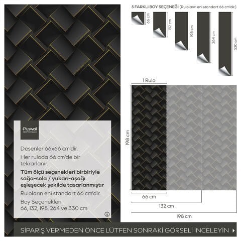 Koyu 3D Geometrik Küpler Duvar Kağıdı, Kendinden Yapışkanlı Çok Amaçlı PVC Folyo