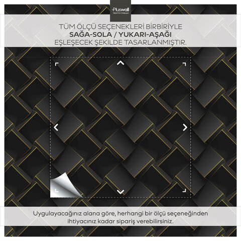 Koyu 3D Geometrik Küpler Duvar Kağıdı, Kendinden Yapışkanlı Çok Amaçlı PVC Folyo