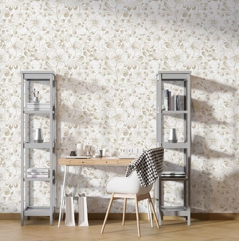 Estetik Sakura Çiçeği Duvar Kağıdı, Minimalist Yatak Odası Duvar Kağıdı