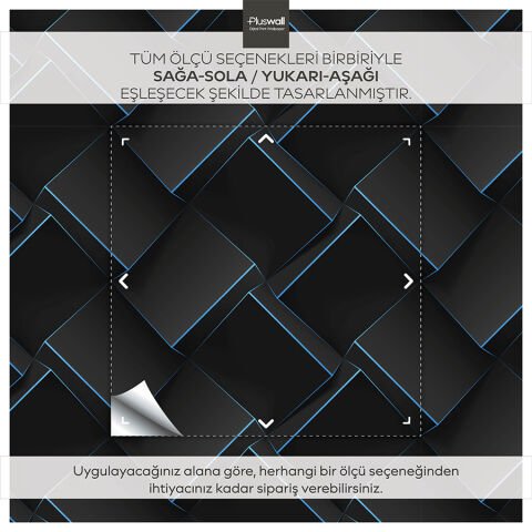 3D Geometrik Küpler Ofis Duvar Kağıdı, Kendinden Yapışkanlı Çok Amaçlı PVC Folyo