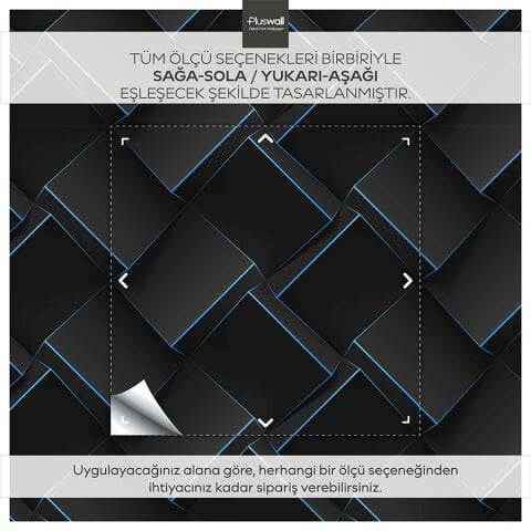 3D Geometrik Küpler Ofis Duvar Kağıdı, Kendinden Yapışkanlı Çok Amaçlı PVC Folyo