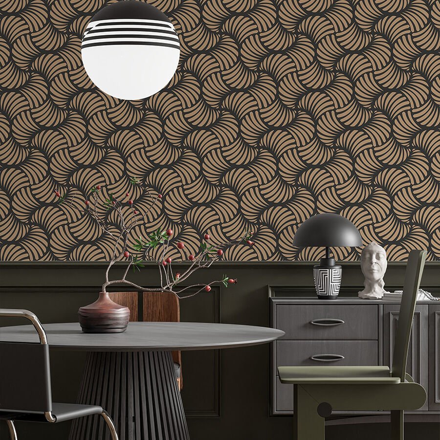 Retro Damask Desenli Duvar Kağıdı, Oturma Odası Kendinden Yapışkanlı Duvar Kağıdı