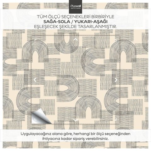 Minimalist Geometrik Desenli Duvar Kağıdı, Kendinden Yapışkanlı Duvar Kağıdı