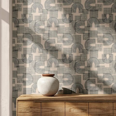 Minimalist Geometrik Desenli Duvar Kağıdı, Kendinden Yapışkanlı Duvar Kağıdı