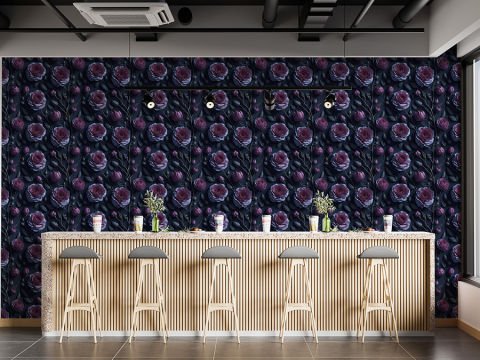 Gotik Esintili Koyu Gül Duvar Kağıdı, Banyo ve Mutfak Duvar Kağıdı