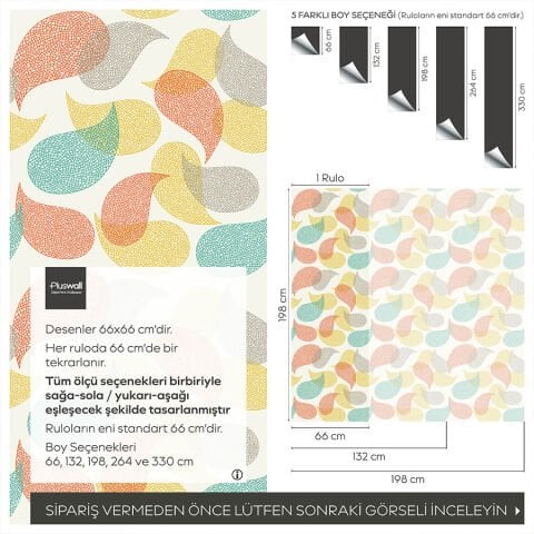 Paisley Yaz Desenli Duvar Kağıdı, Kendinden Yapışkanlı Duvar Kağıdı