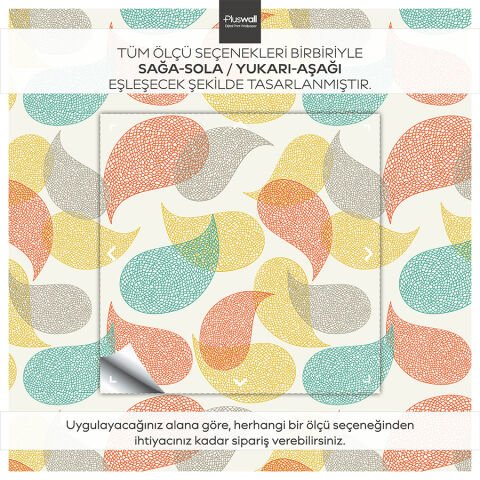 Paisley Yaz Desenli Duvar Kağıdı, Kendinden Yapışkanlı Duvar Kağıdı