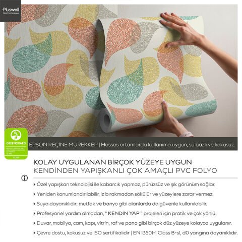 Paisley Yaz Desenli Duvar Kağıdı, Kendinden Yapışkanlı Duvar Kağıdı