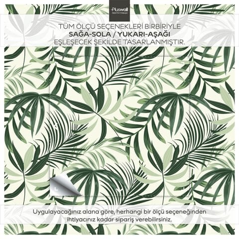Palmiye Yaprağı Kendinden Yapışkanlı Duvar Kağıdı, Çok Amaçlı PVC Folyo