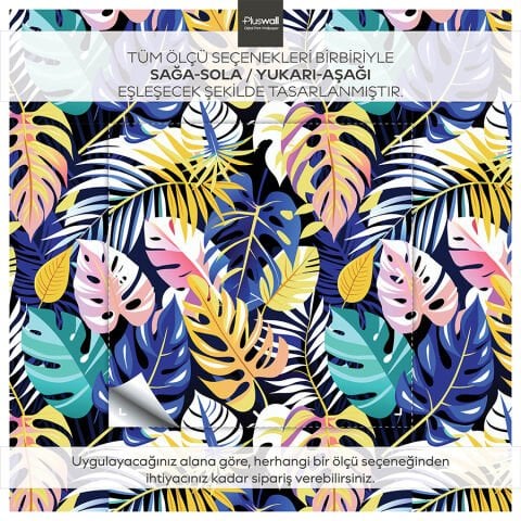 Yaprak Desenli Kendinden Yapışkanlı Yatak Odası Duvar Kağıdı