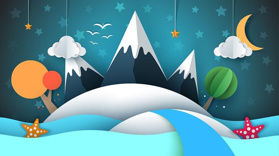 3 Boyutlu Masal Adası Çocuk Bebek Odası Duvar Kağıdı