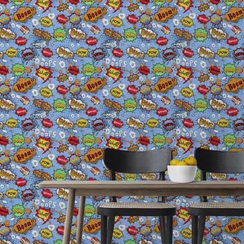 Pop Art Desenli Çocuk Odası Cafe Duvar Kağıdı