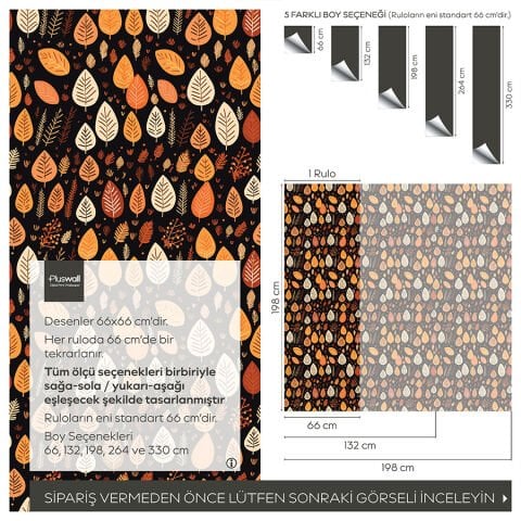 Sonbahar Yaprakları Kendinden Yapışkanlı Duvar Kağıdı, Oturma Odası Duvar Kağıdı