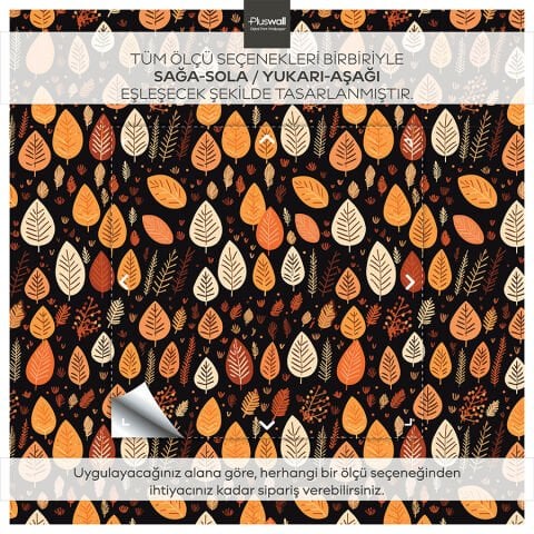 Sonbahar Yaprakları Kendinden Yapışkanlı Duvar Kağıdı, Oturma Odası Duvar Kağıdı