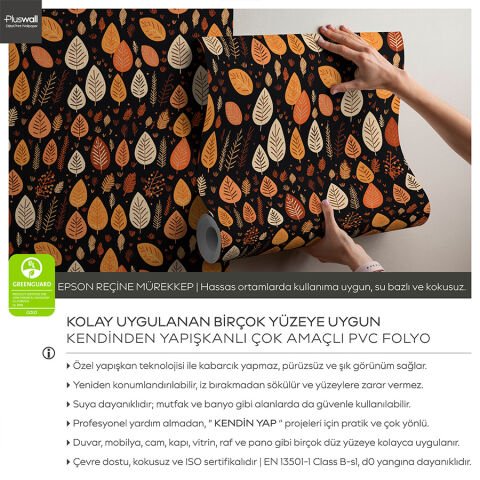 Sonbahar Yaprakları Kendinden Yapışkanlı Duvar Kağıdı, Oturma Odası Duvar Kağıdı