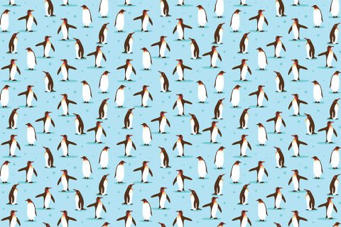 Sevimli Penguenler Çocuk Odası Duvar Kağıdı