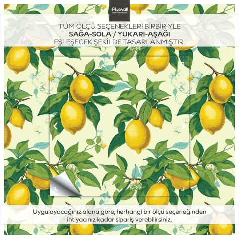 Limon Ağacı Desenli Kendinden Yapışkanlı Duvar Kağıdı
