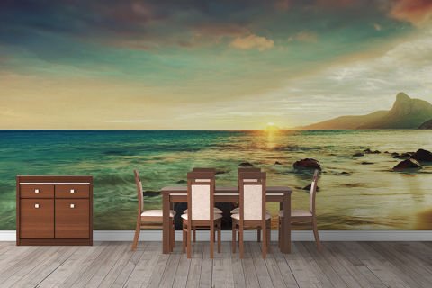 Gün Batımı Deniz Manzaralı Duvar Kağıdı