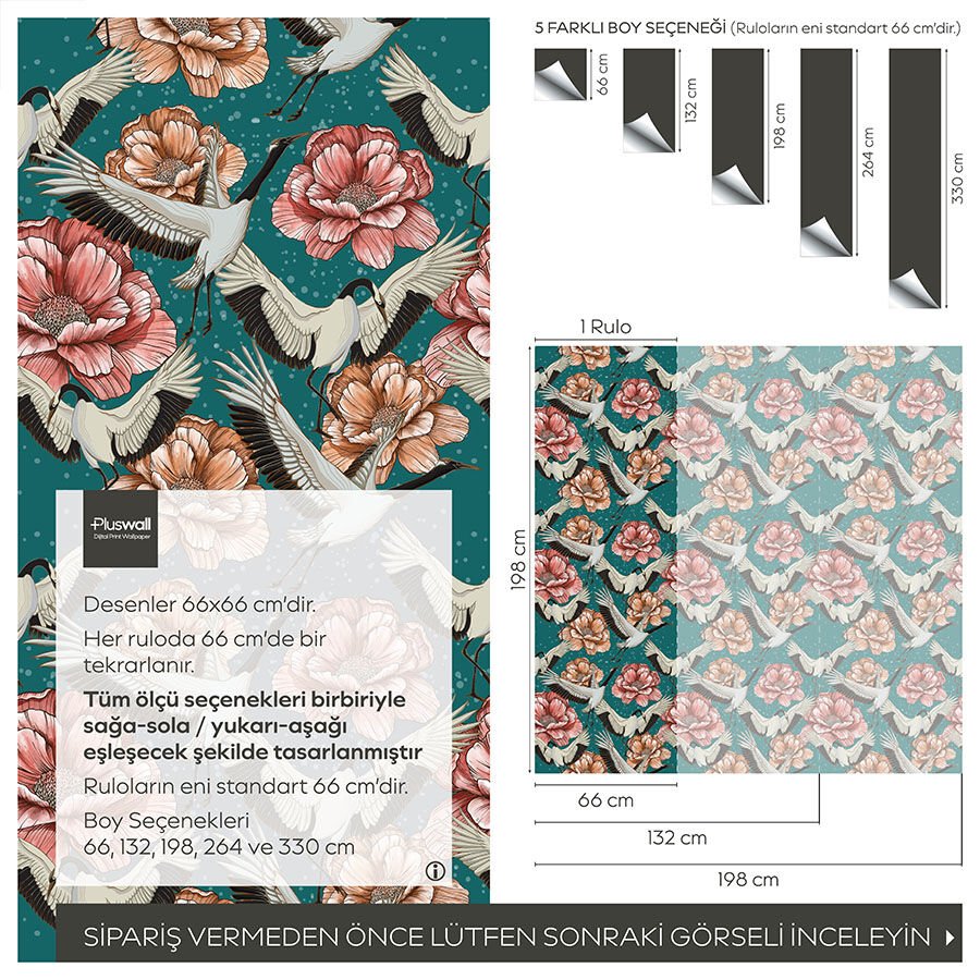 Japon Turnaları Kendinden Yapışkanlı Duvar Kağıdı, Asya Sanatı Duvar Kağıdı